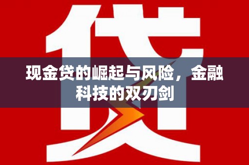 七堵现金贷的崛起与风险，金融科技的双刃剑