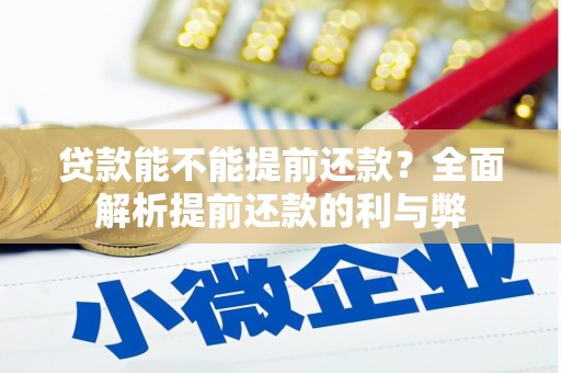 七堵贷款能不能提前还款？全面解析提前还款的利与弊