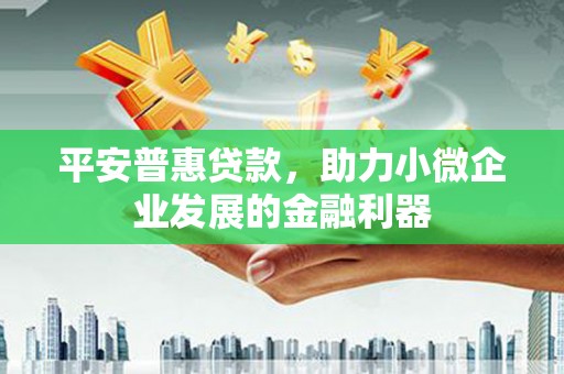 七堵平安普惠贷款，助力小微企业发展的金融利器